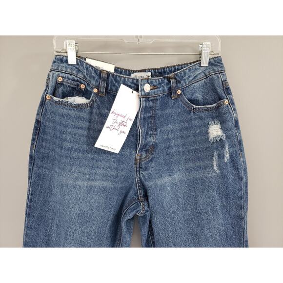 NEW Vanilla Star Distressed Loose Straight Relaxed CROPPED Jeans 90s Style 29/9‎ - Picture 3 of 6